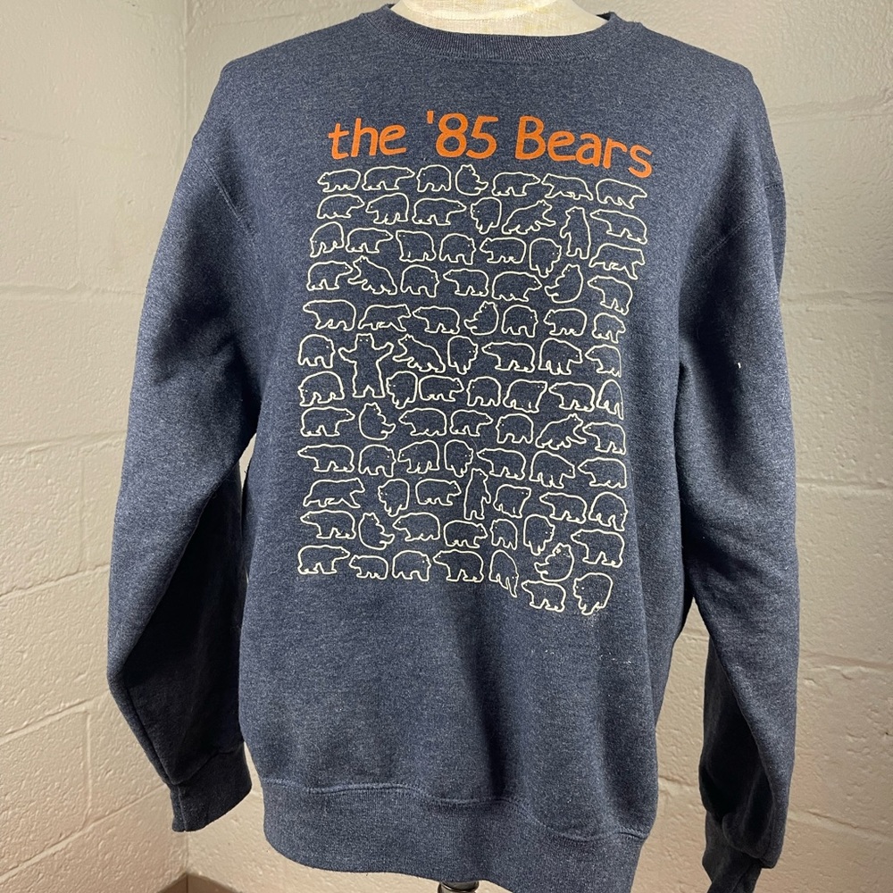 Medium blue jersey sweatshirt, the 1985 Bears NFL vintage